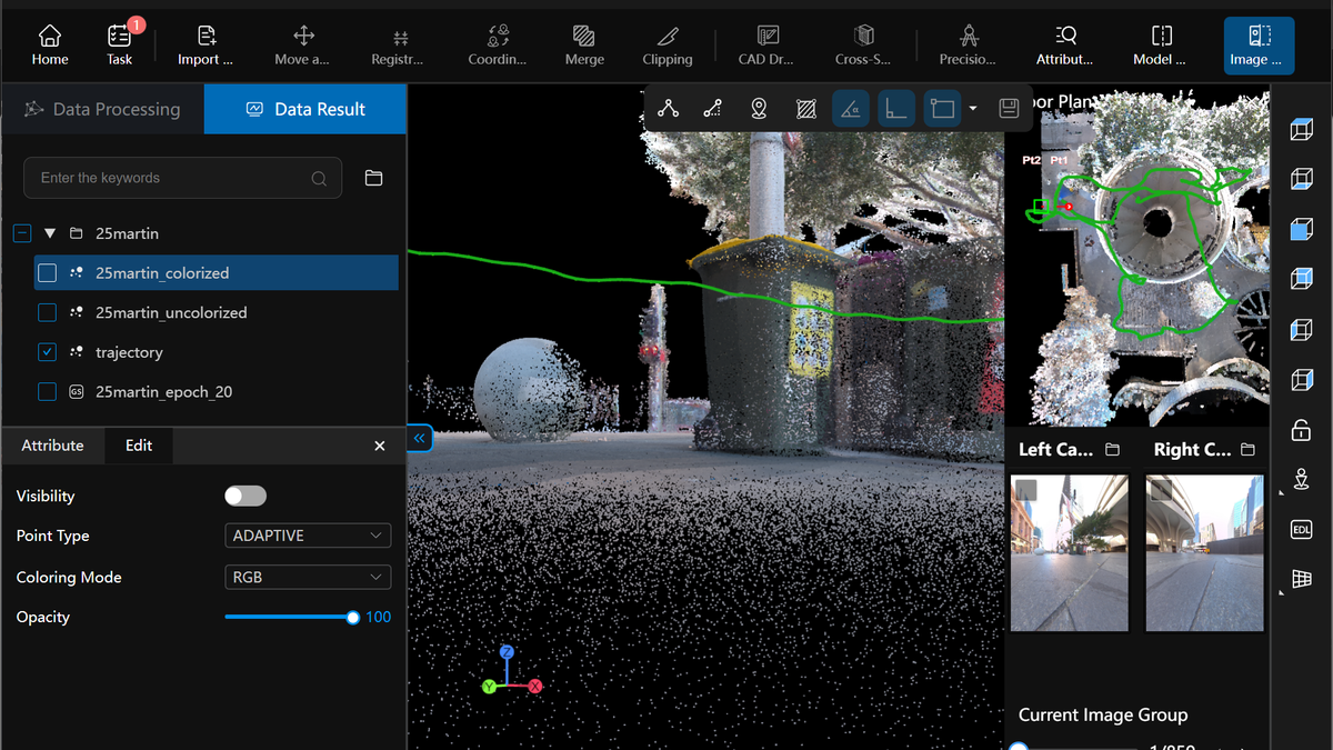 SHARE Point Cloud Studio 2.6: register clouds, sit them on control