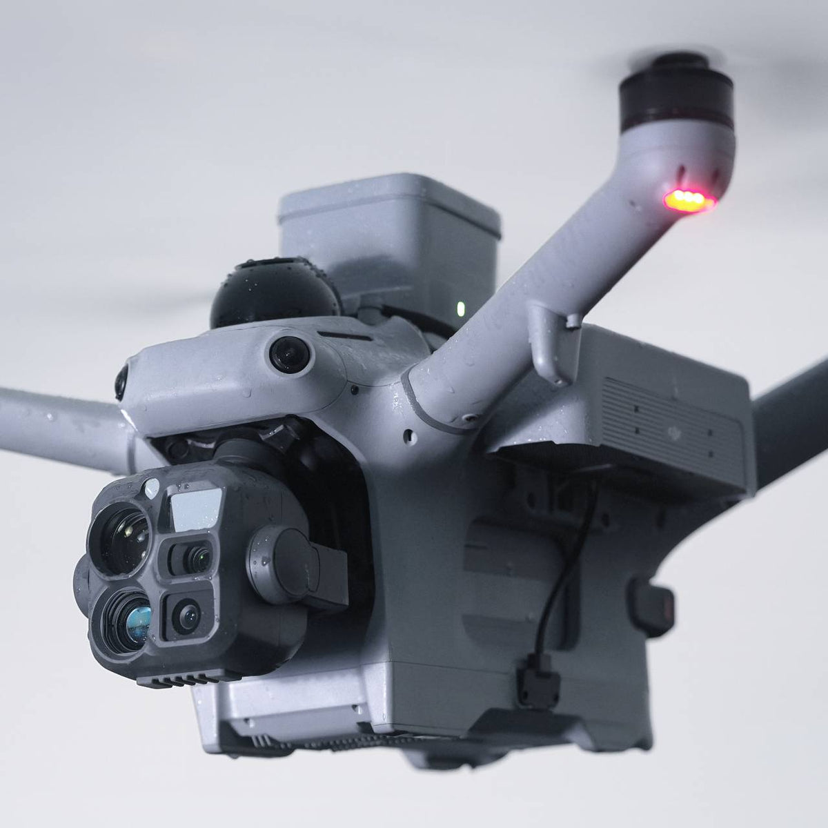 DJI Matrice 5TD fitted with speaker and spotlight
