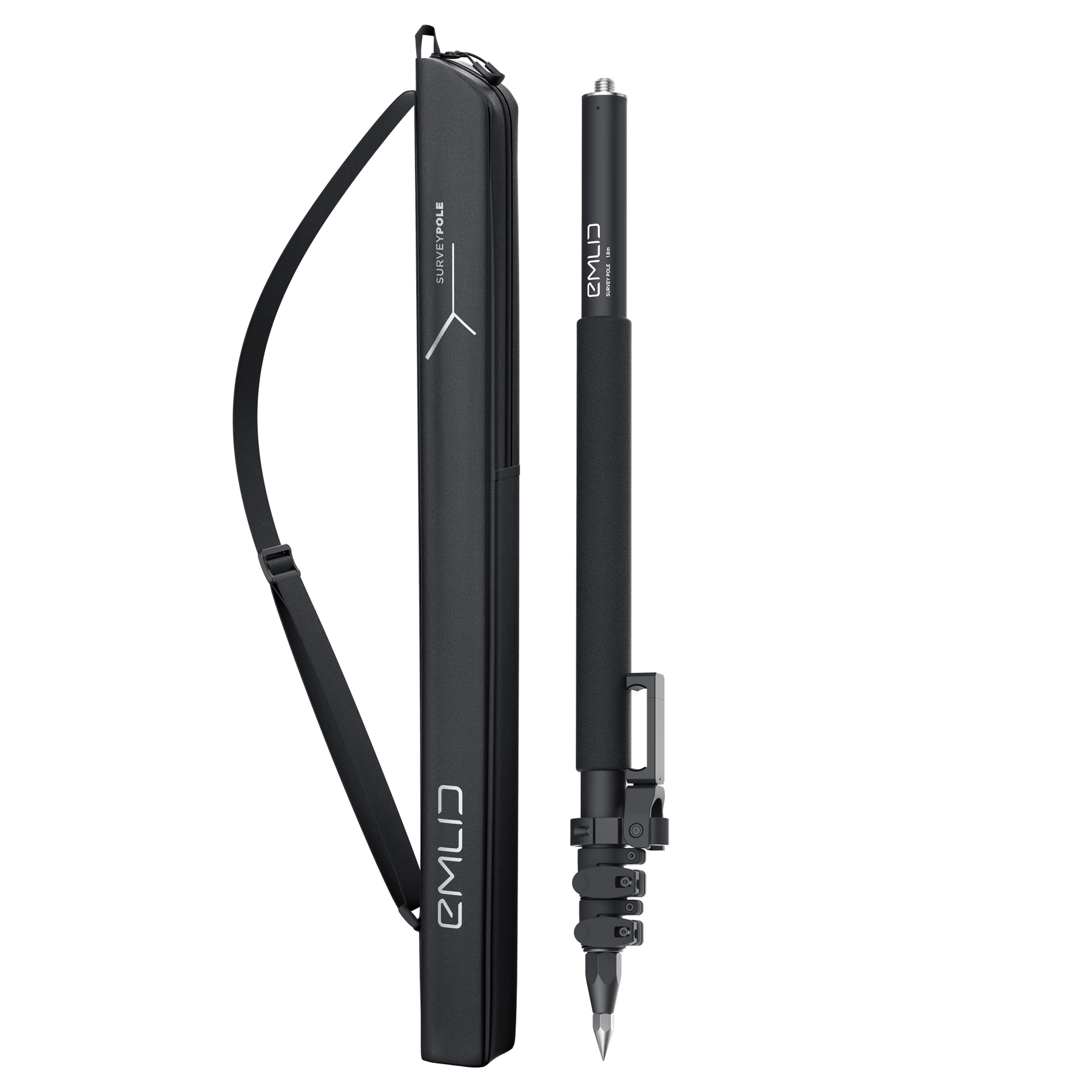Survey Pole with smartphone mount