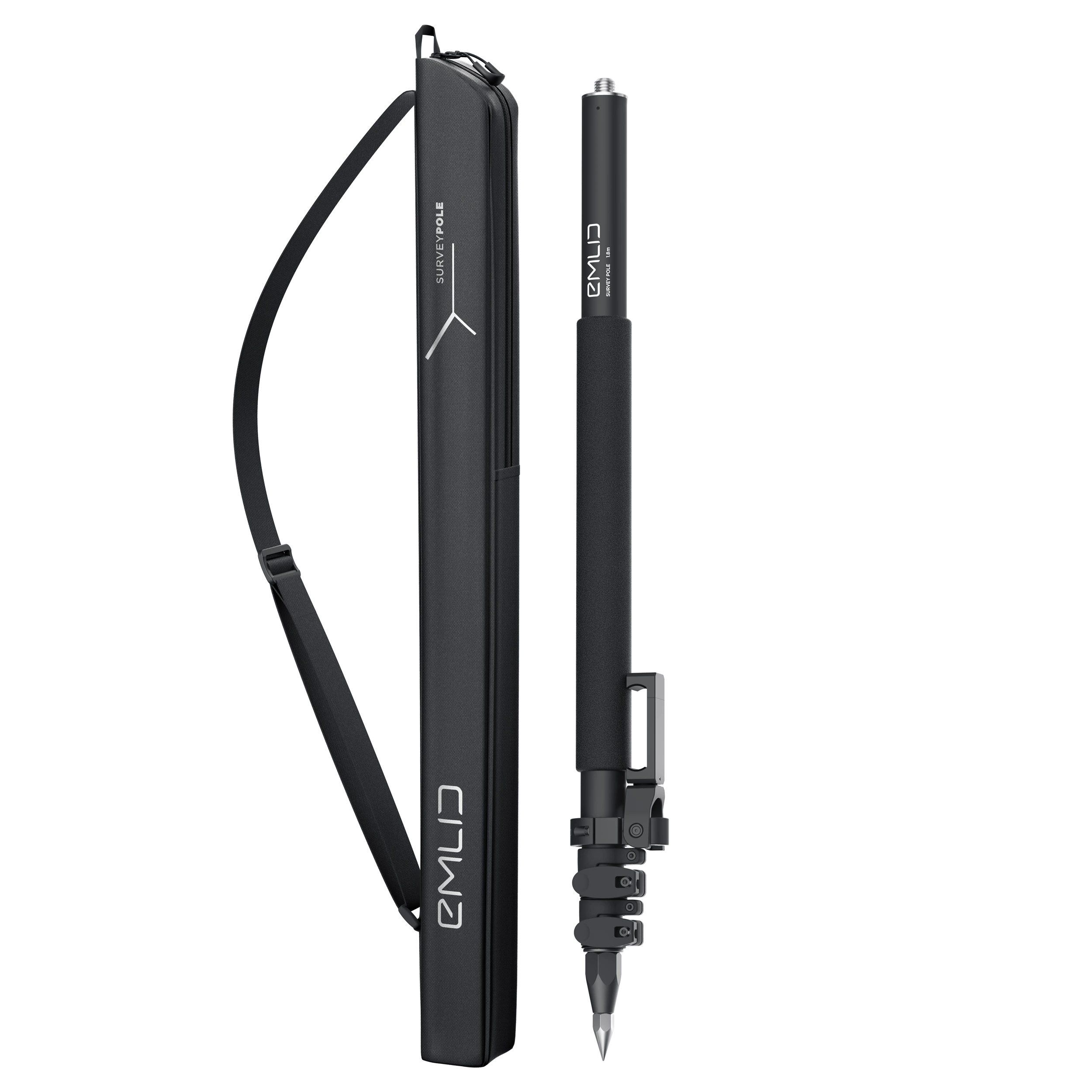 Survey Pole with smartphone mount